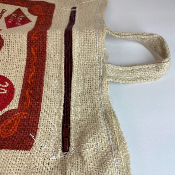 Burlap Rice Bag with Zipper Tote Bag - Picture 6 of 9